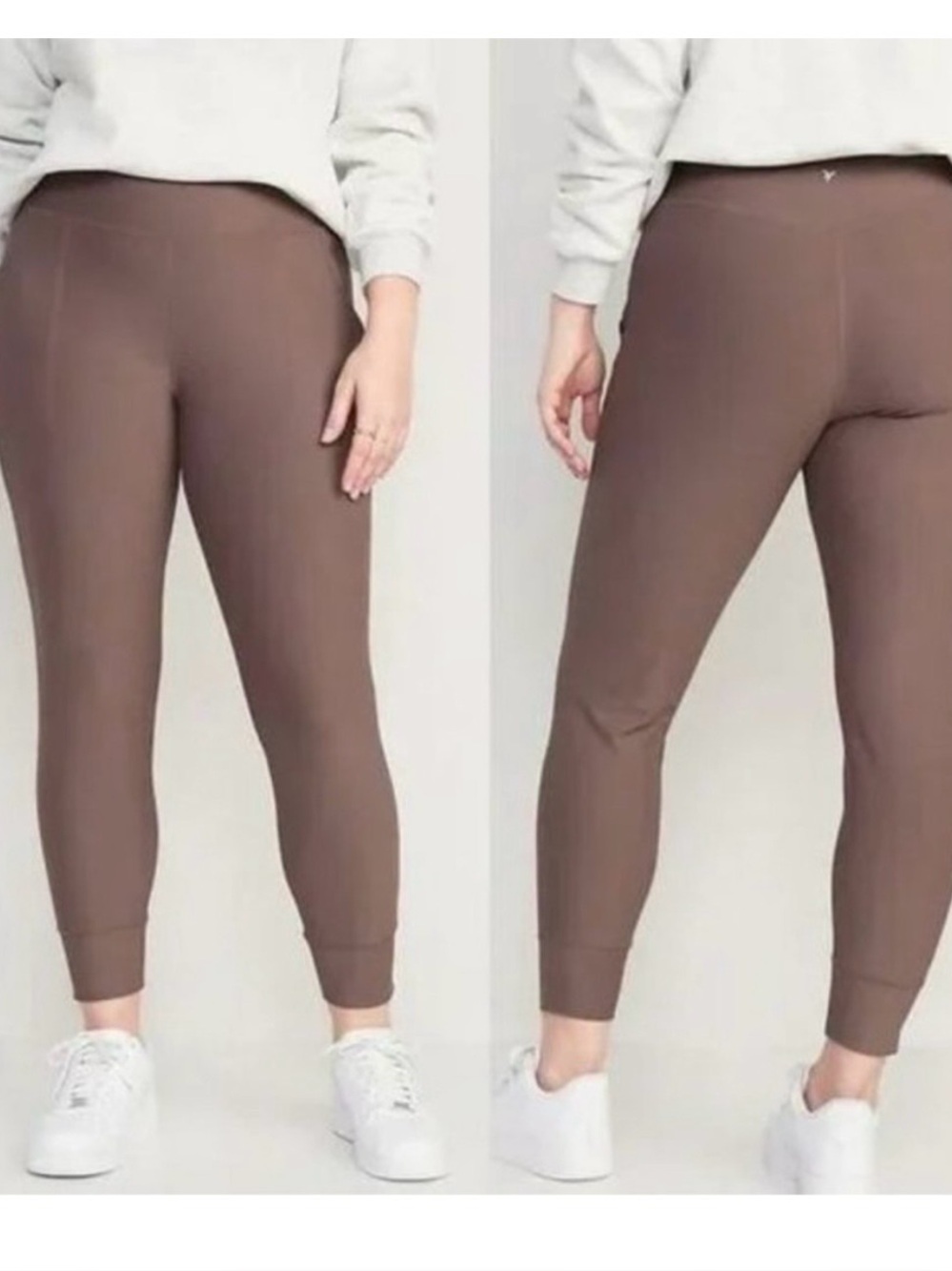 Old Navy Powersoft High Rise Grey Purple Go Dry Jogger Leggings Size large.
